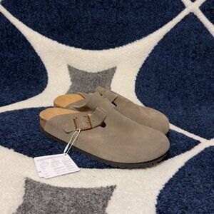 Birkenstock Boston Clog Suede Sandal Taupe Women’s Size 7 , 8 And 9